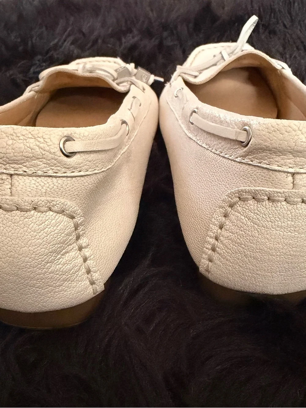 Michael Kors Ivory Leather Moccasins with Tassels